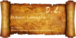 Dukesz Leonetta névjegykártya
